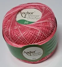 Anchor Artiste Crochet - 20 - žíhaná - růžovo-bílá
