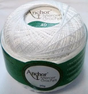 Anchor Artiste Crochet - 40 - zářivě bílá