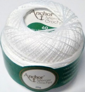 Anchor Artiste Crochet - 60 - zářivě bílá