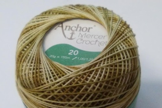 Anchor Artiste Crochet - 20 - žíhaná - zeleno-bílá