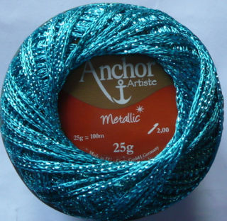 Anchor Artiste Metallic - tyrkysová